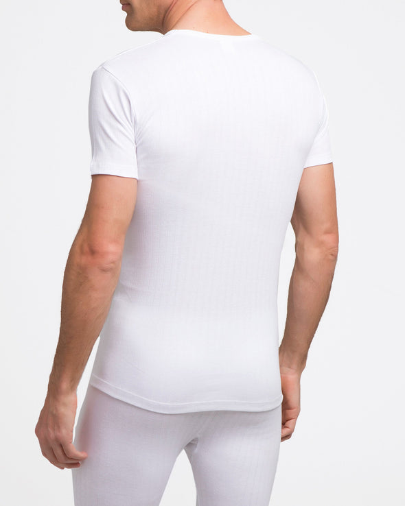 Thermisch T-shirt korte mouwen - Lekker warm op koude dagen - 100% Katoen - Wit