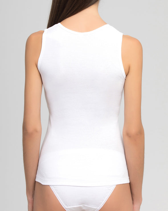 Singlet - Tijdloos T-shirt zonder mouwen - Comfortabel zonder aftekening onder kleding - Wit/Zwart/Huidskleur
